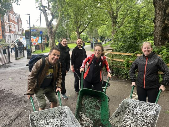 Mulching in the Rain