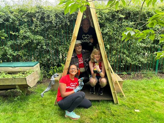 We nailed building that wooden teepee! -  "No we're using screws, not nails" - John B