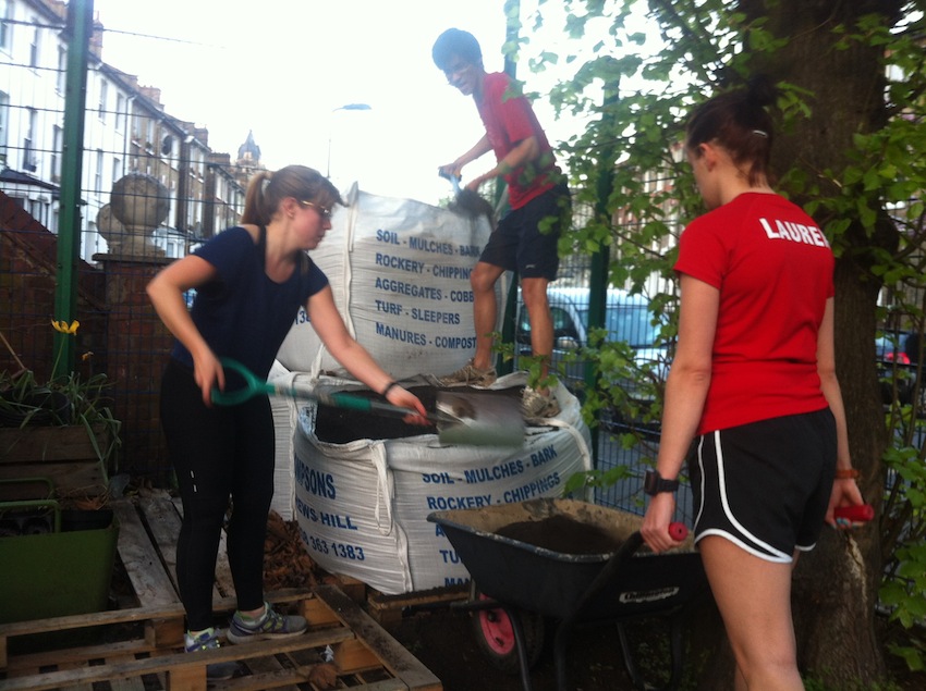 2 wheelbarrows, 2 tonnes of soil and heavenly cake